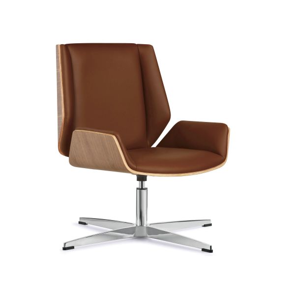 Brown Leather Task Ergonomic Home Office Chairs Leatherette Back ODM