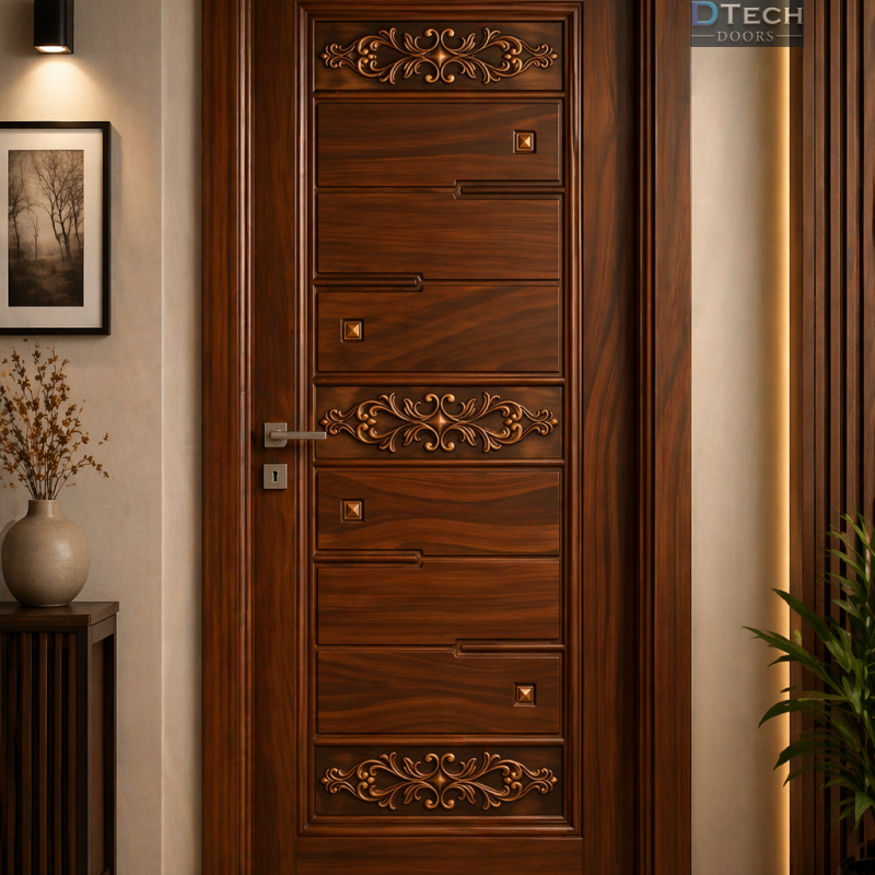 Traditional Carved Solid Wood Door for High End Residential Decoration as a Solid Wood Interior Door