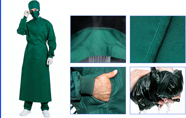 Washable and Breathable Ultrasonic Sealed Surgical Gown for Hospital Use - Reusable Medical Gown