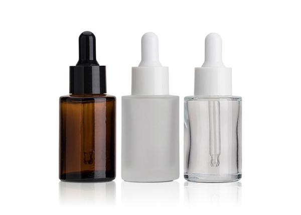 Amber Serum Glass Essential Oil claramente geada engarrafa a garrafa do conta-gotas 30ml