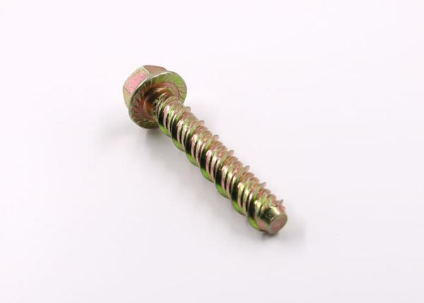 Heavy Duty Self Tapping Concrete Screws , 10B21 Indented Hex Head Flange Screw