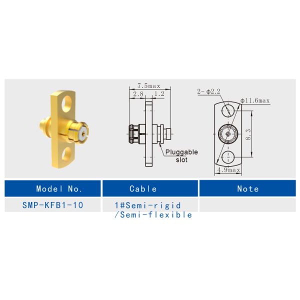 SMP de latón Femenino de ángulo derecho de montura de la brisa de la brisa del conector RF para el cable CXN3506/MF108A