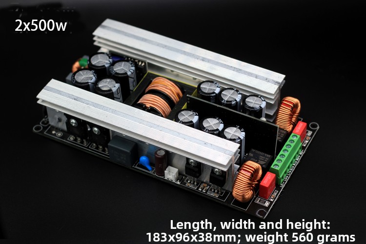Stereo Two-Channel Digital Power Amplifier Board Switching Power Supply 2x300W/400W/500W/600W/700W Bridged Configuration Speaker