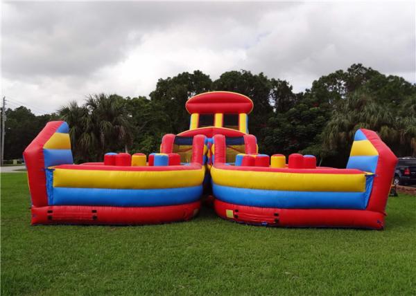Commercial Inflatable Ninja Course , Blow Up Assault Course UV Resistant High Safety