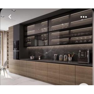 Italian Style Melamine Kitchen Cabinet Modern Grey Kitchen Cabinets