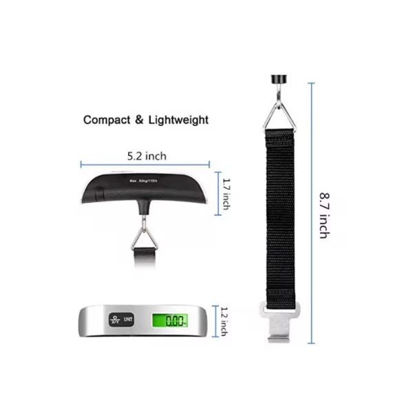 Travel Hanging Bag Power Battery Digital LCD Display Electronic Luggage Scale for Suitcase 50kg Maximum Weight Recommendation