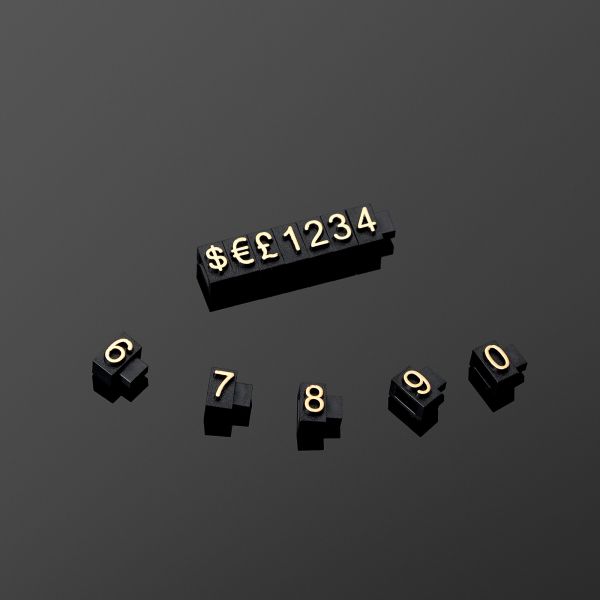 5*3мм Flat Relief Digital Price Tag 170 штук за упаковку для ювелирных часов