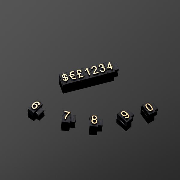 5*3mm Flat Relief Digital Price Tag 170pcs por pacote para relógio de jóias