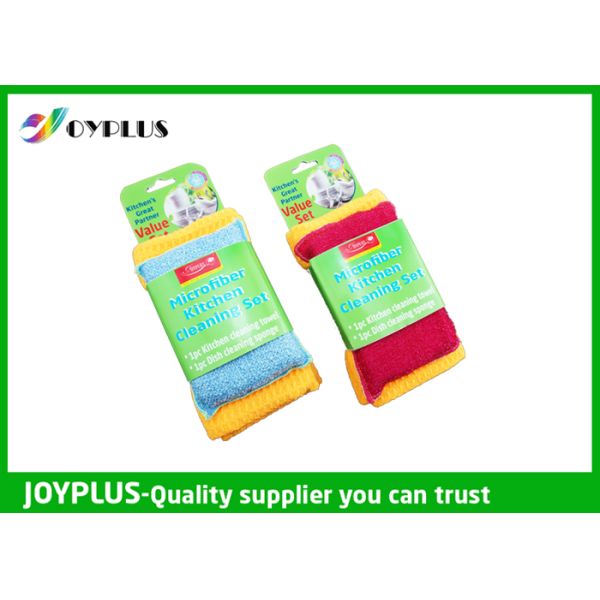 Durable Kitchen Cleaning Pad Set Plastic Scrubbers For Dishes Good Water Imbibition