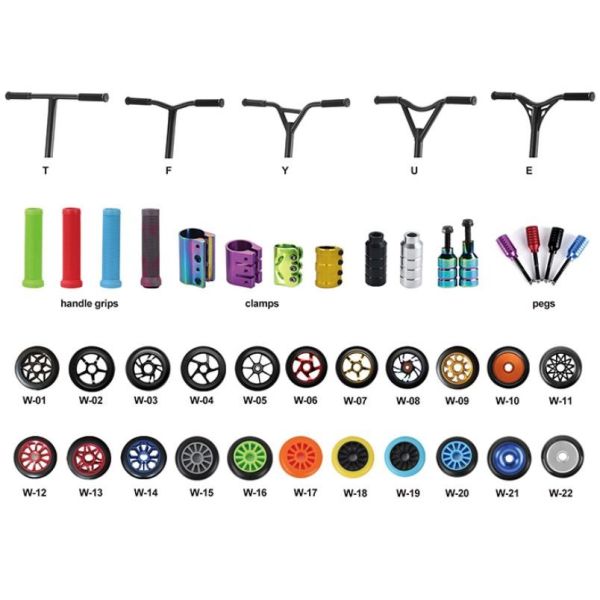 Freestyle pro Kick Scooter 110mm Wheels Bike-Style Grips Lightweight Alloy Deck