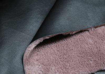 Coat / Boots Bonded Leather Fabric Black Surface With Pink Backing Faux Fur