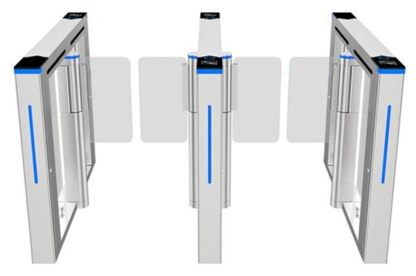 RS485/TCP-IP Communication Interface Speed Gate with Standard 300mm Swing Arm Length and Illegal Intrusion Alarm