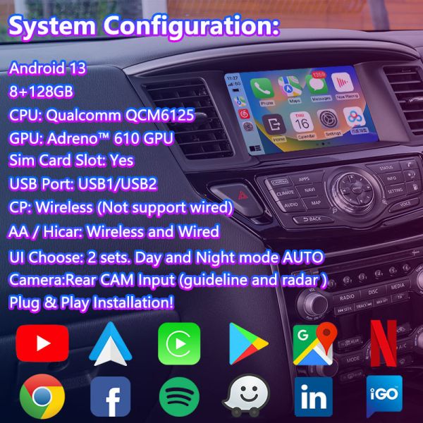 Lsailt Android Multimedia Video Interface for 2020-2021 Nissan Pathfinder R52