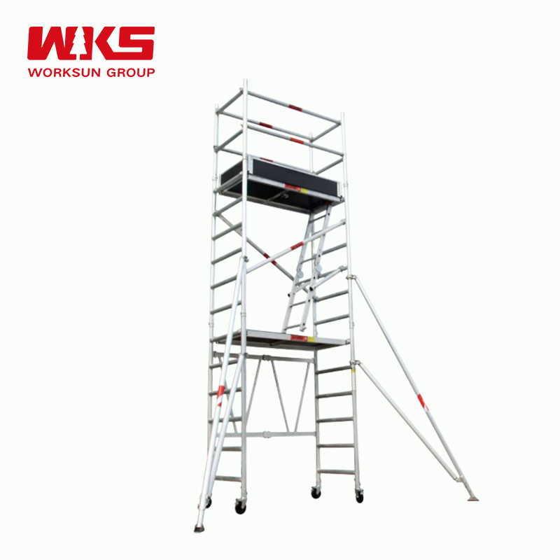 Standard Size Aluminum Scaffold Tower Stable Aluminum Mobile Scaffold Lightweight For Indoor Maintenance