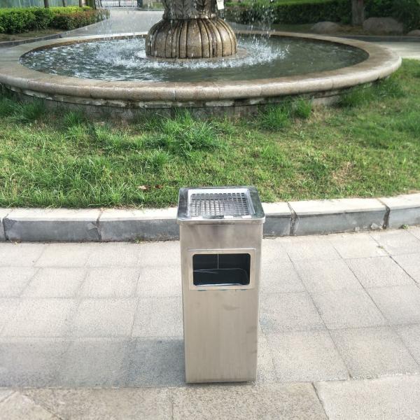 12L Customized Trash Can Vertical Flip Cover Half Cover Outdoor Metal Trash Can