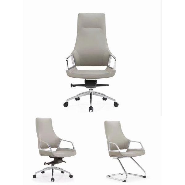 Captains PU Leather Office Chair High Back Aluminium Leg