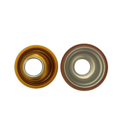 52mm Tinplate Metal Lids Aerosol Cone Gold And Clear Color Tin Can Top