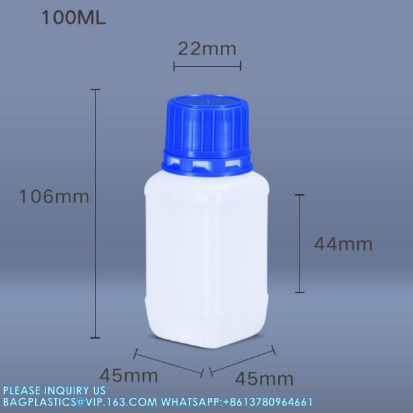 100ml Reagent Plastic Bottle White Empty HDPE Bottles With Inner Cover For Chemical Liquid Powder Storage