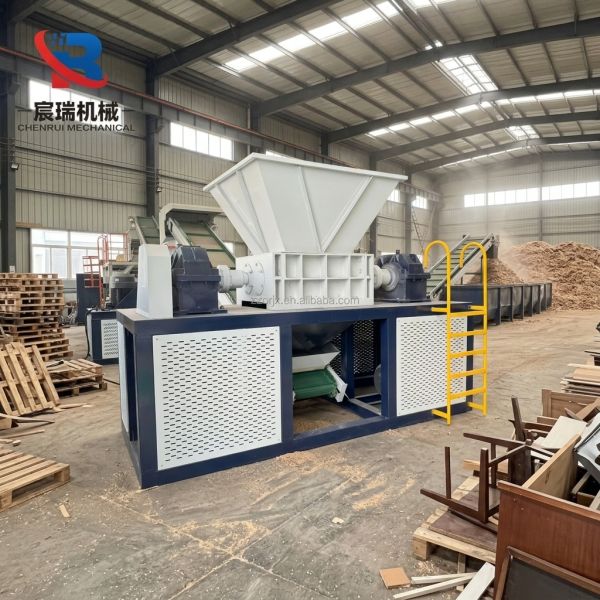 Heavy Duty Double Shaft Shredder for Wood Pallet Crate Furniture Scrap