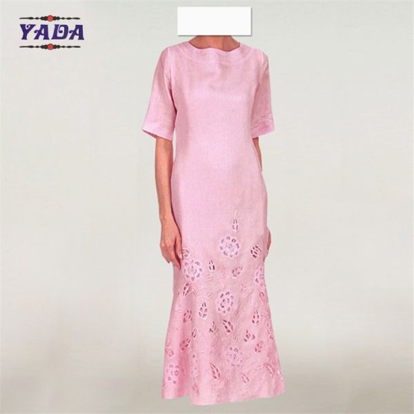 Дамы африканский базин ручной вышивки дизайн вечеринки каскадный платье платья сексуальные для женщин