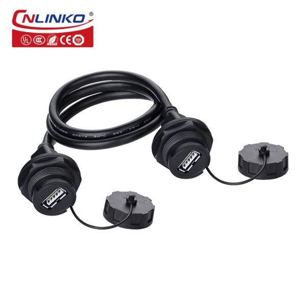 Cnlinko Ip67 Waterproof Usb 2.0 Connector Usb Female Usb2.0 Extension Cable Connector