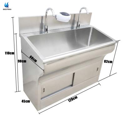Customized Size Steel Hospital Hand Washing Sink With Touchless Sensor Activated
