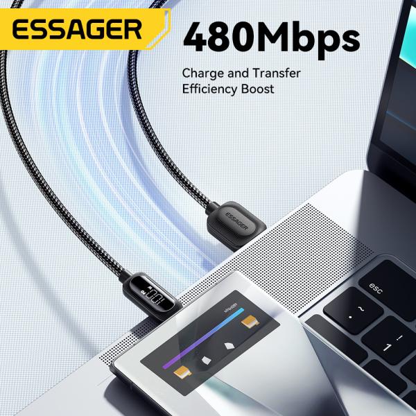 ESSAGER ES-X57 Series 100W USB A to Type C Cable USB C to USB