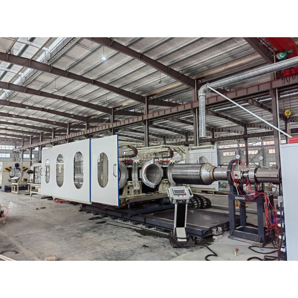 Double Wall Corrugated Pipe Extrusion Line With Vacuum Forming And Aluminium Alloy Mould Material Diameter 16-1500mm
