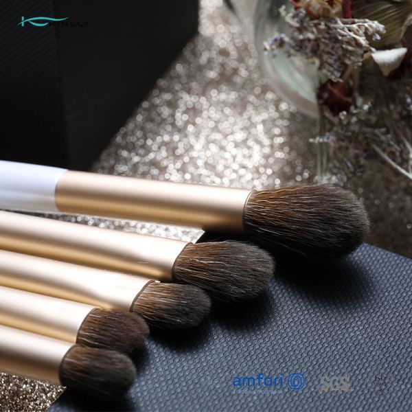 Синтетическая щетка макияжа волос 5PCS сияющая белая ISO9001