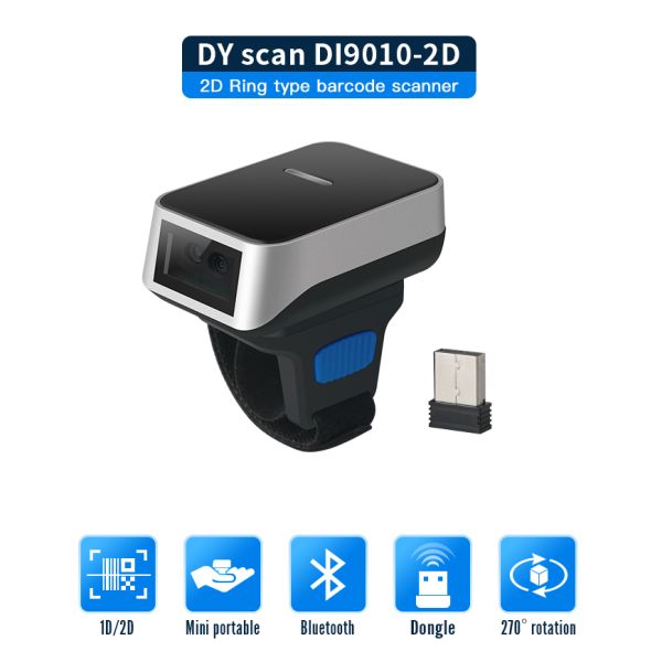 Мини 1D 2D CMOS беспроводный сканер штрих-кодов носимый Bluetooth Ring Finger QR-код сканер