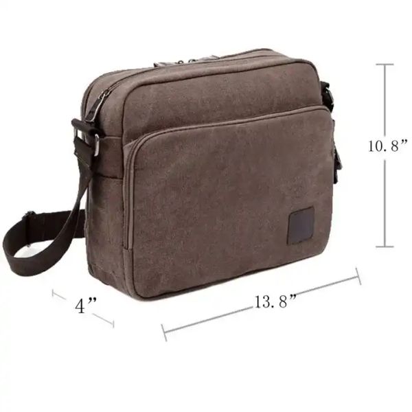 Portatif en toile offset imprimé sac de messagerie crossbody pour femmes 13,8 x 4 x 10,8 pouces
