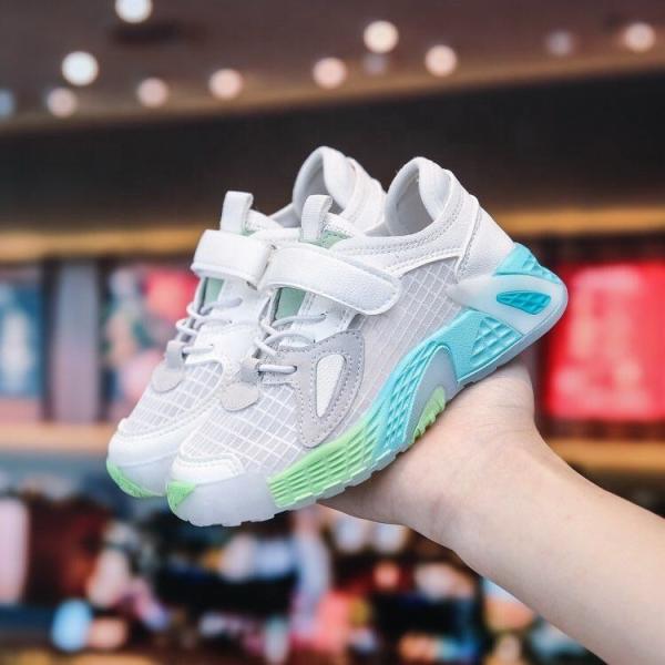 Illuminated Sole ODM Printing Children'S Sport Shoes Light Breathable Upper