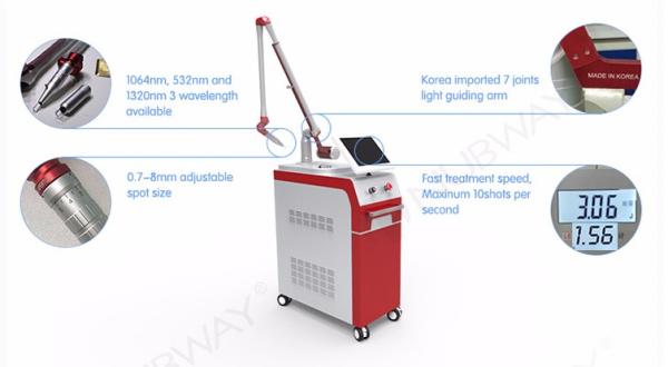 Double lamp & double crystal laser generator Q Switch Nd Yag Laser 1064nm 532nm Tattoo Removal Machine