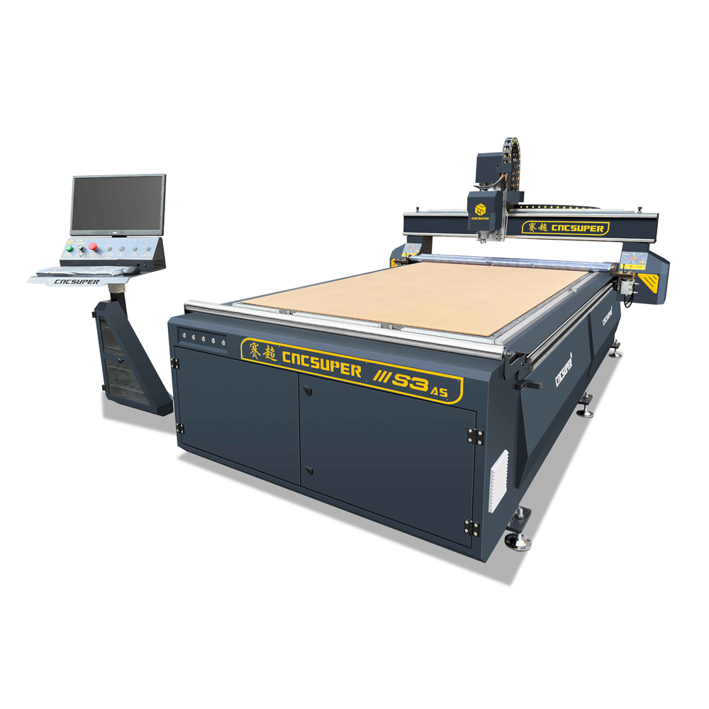 Vacuum Adsorption Industrial CNC Router With Pressure Roller