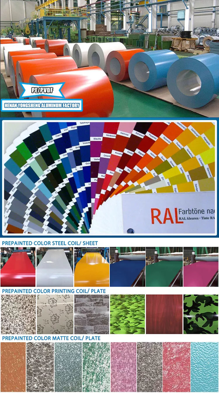 1000 3000 500 Series Color Coated Aluminum Coil 0.2-6mm UV Weather Resistant For Pipe Wrapping Building Fascia Trim Free Sample FOB Qingdao Shanghai