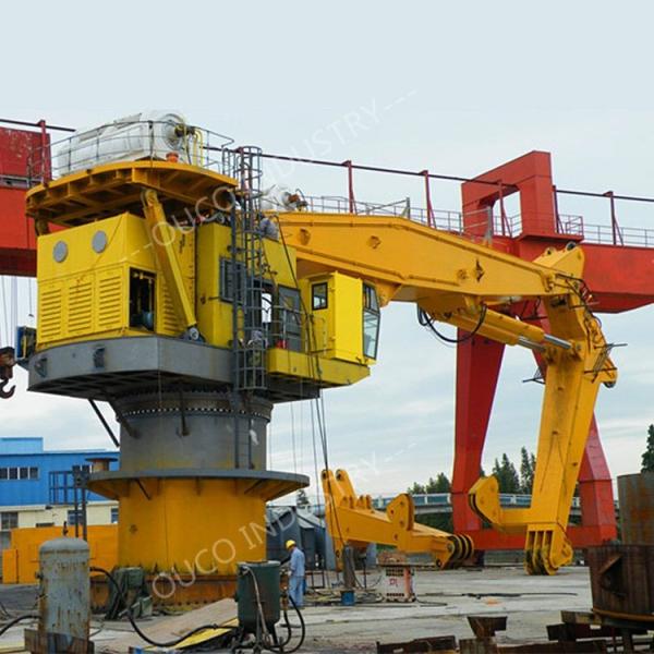 crescimento da junta dos 10m Marine Cranes Heavy Duty Hydraulic 100t para a plataforma