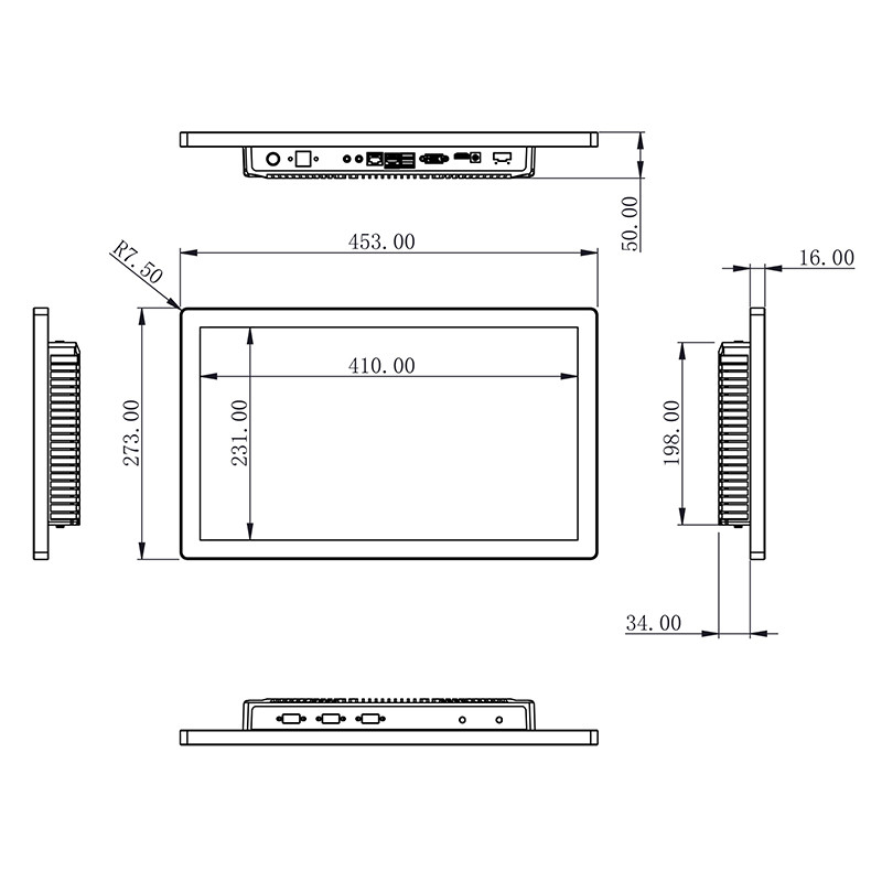 10.1 - 27 дюймовый сенсорный экран Монитор IP65 водонепроницаемый Windows Android LCD дисплей Промышленный компьютер