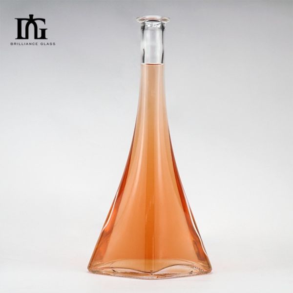 Customized Bottle Crafts 750ml Glass Liquor Spirits Gin Whisky Vodka Rum Bottle with Cork Lid
