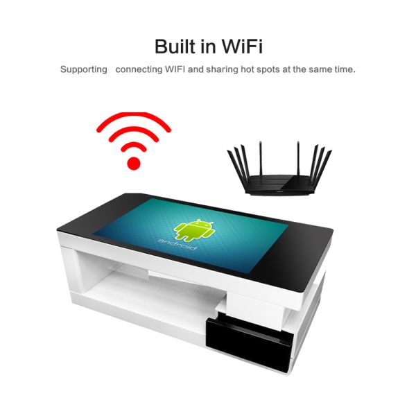 Gaveta ereta livre do jogo interativo interno do café do sistema do androide do lcd de 43 polegadas tabela esperta do tela táctil