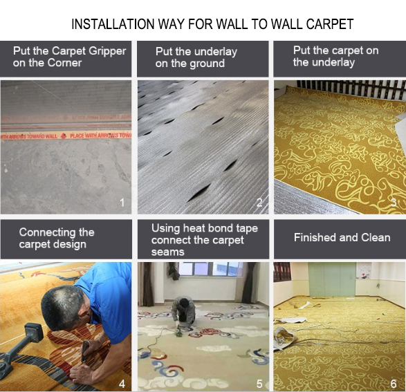 7mm Pile Height Axminster Carpet for Hotel and Cinema Flooring Solution