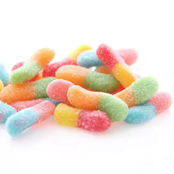 Bulk Halal Soft Fruit Candy Fun Size Gummy Worms Natural Flavors