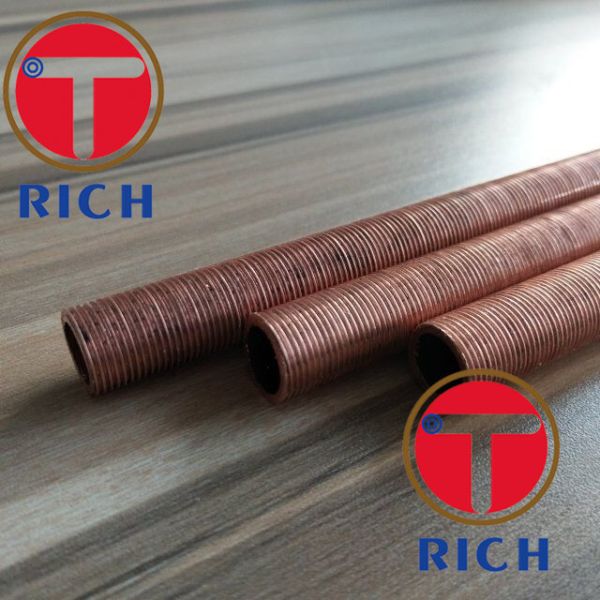 UNS12200 Spiral Brass Finned Tube Heat Exchanger / Red Finned Copper Tubing