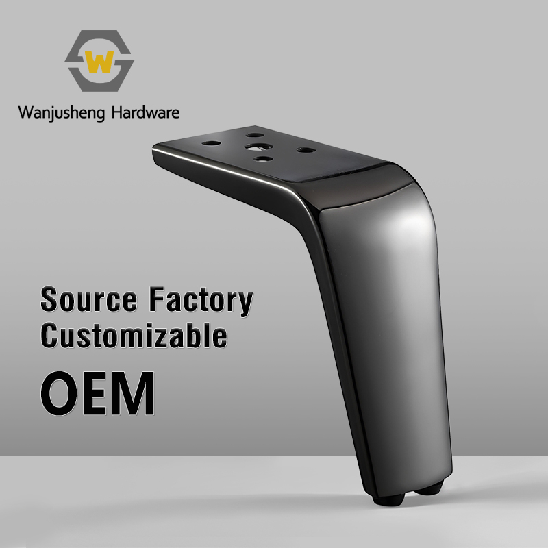 Heavy-duty Die-cast Black L-shaped Cabinet Legs L-style Metal Sofa Feet Support Legs for TV Cabinets