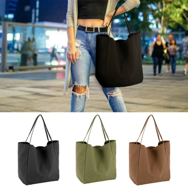 Дополнительные большие хозяйственные сумки/продуктовые сумки холста с 2 крепкими ручками