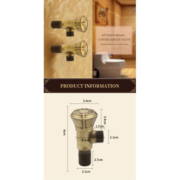 Bathroom Accessory Three Angle Valve for Fast Open Slow Fast Flow in Toilet Water Heater