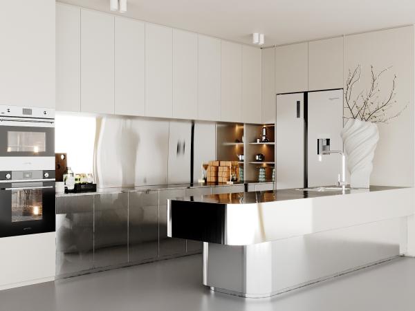 Brown Futuristic Kitchen Cabinets Fitted Cupboard Set Rta Custom Wooden Furniture