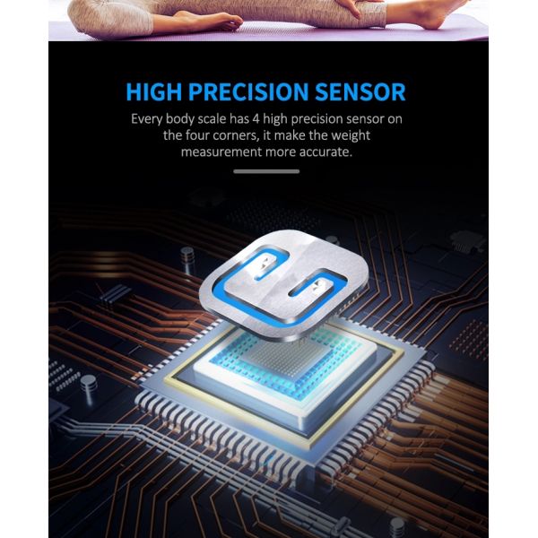 Square ITO Glass Platform Smart Bluetooth Body Analyser Scale