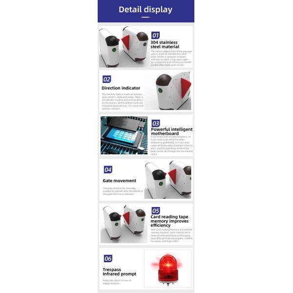 CE RoHS de la puerta de la barrera de la aleta del oscilación de la guardería de la anchura 600m m del canal