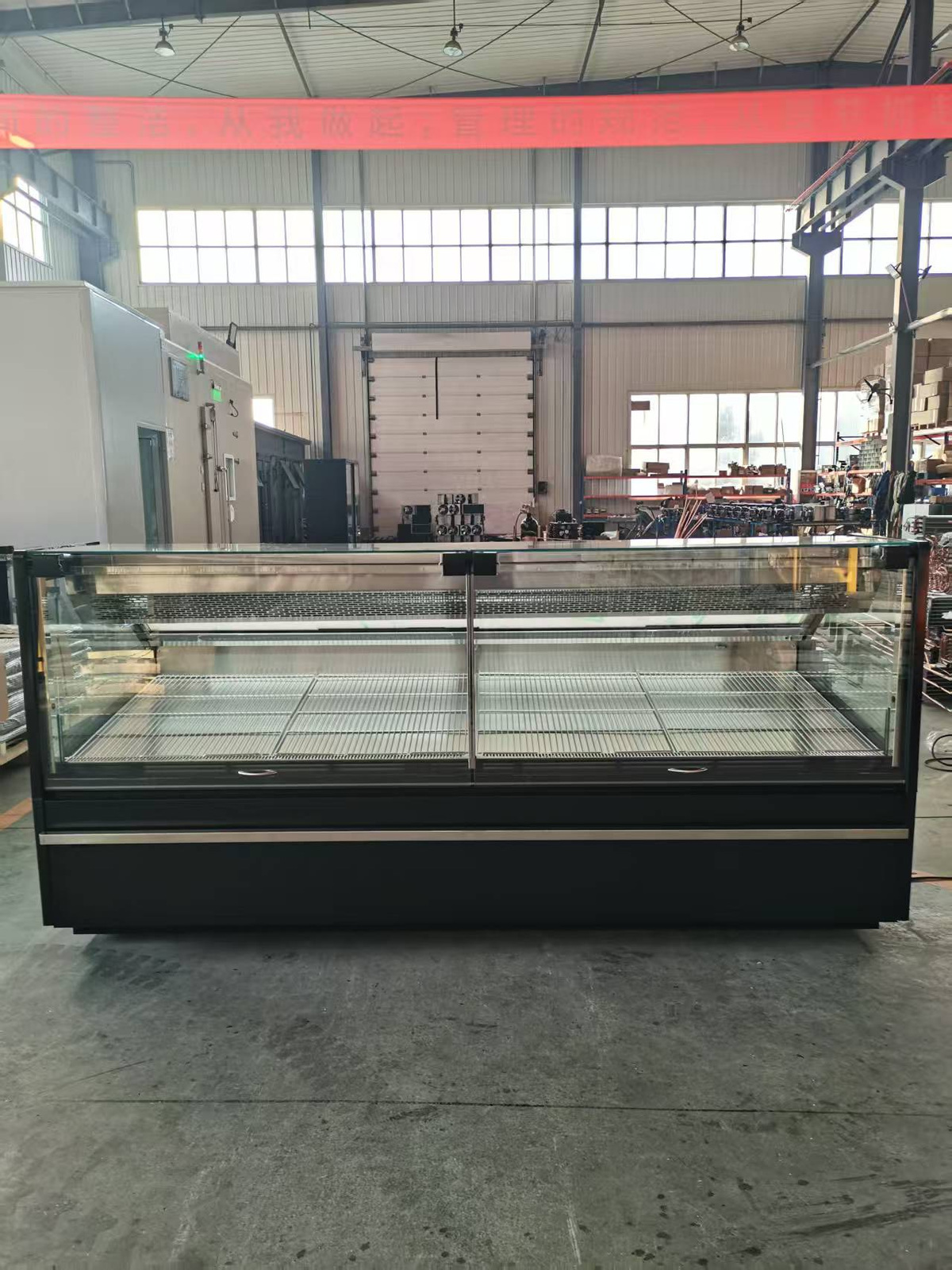 2560mm Serve Over Counter Display Fridge Straight Glass Cold Plate Deli Case Inner Lights PHEA250RDPS