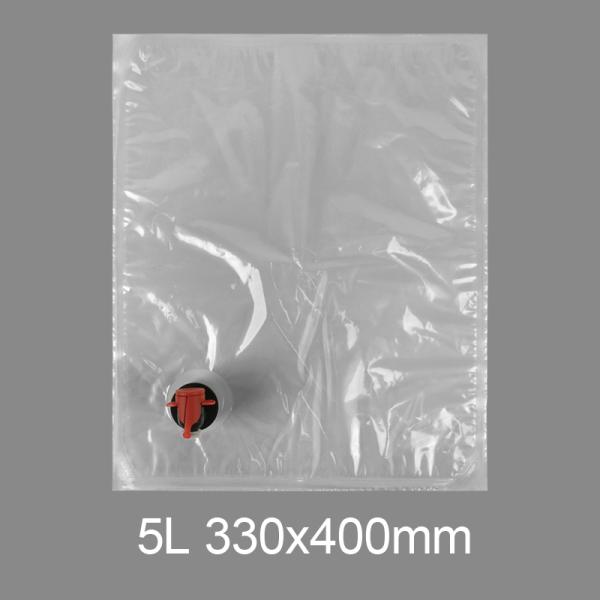 Sac robinet en plastique transparent personnalisé BIB 3l 5l 10l 20l pour eau potable, vin, jus de fruits en boîte avec valve papillon Vitop
